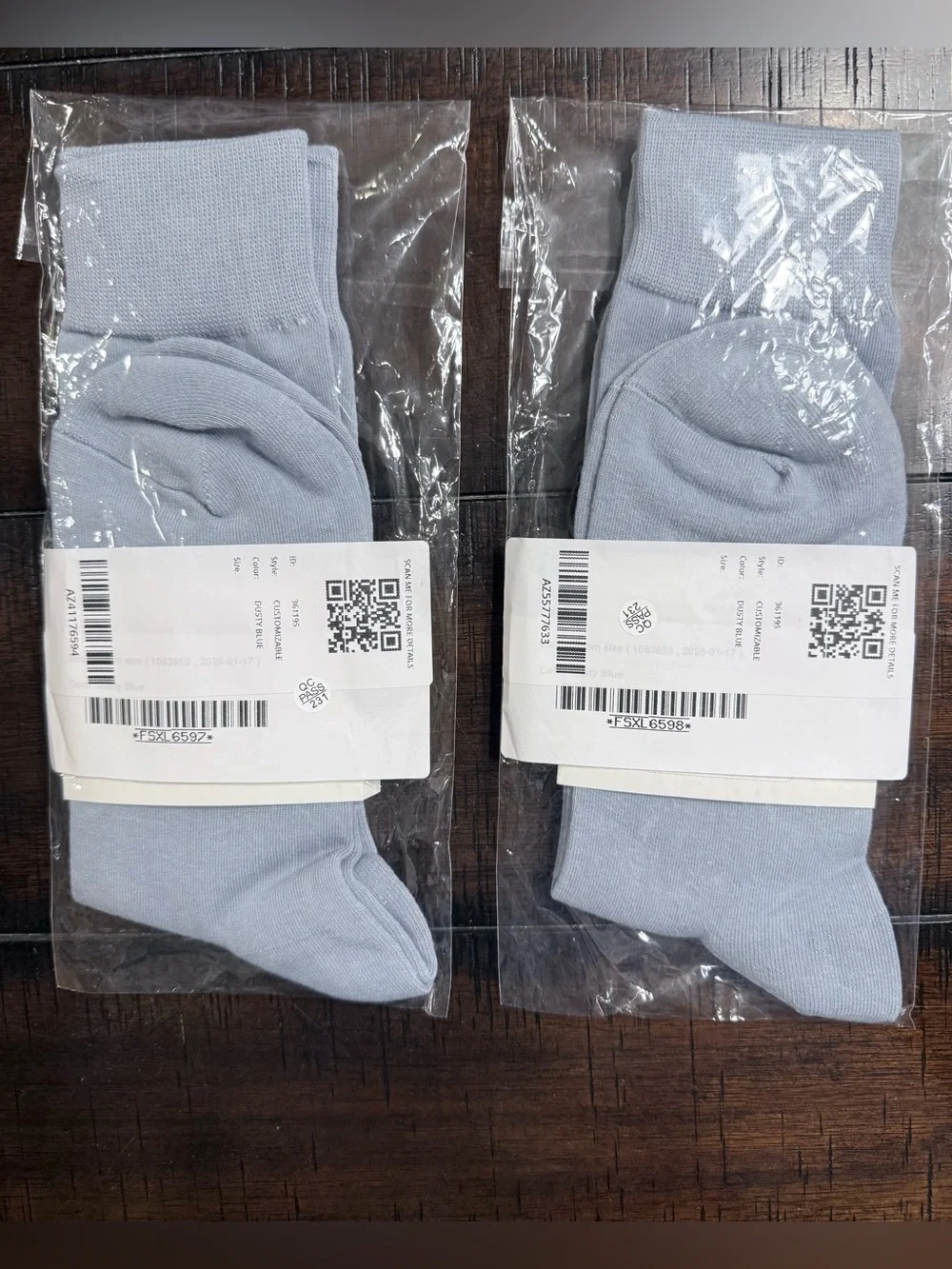 Azazie Dusty Blue Men’s Dress Socks - Father of the Groom / Bride